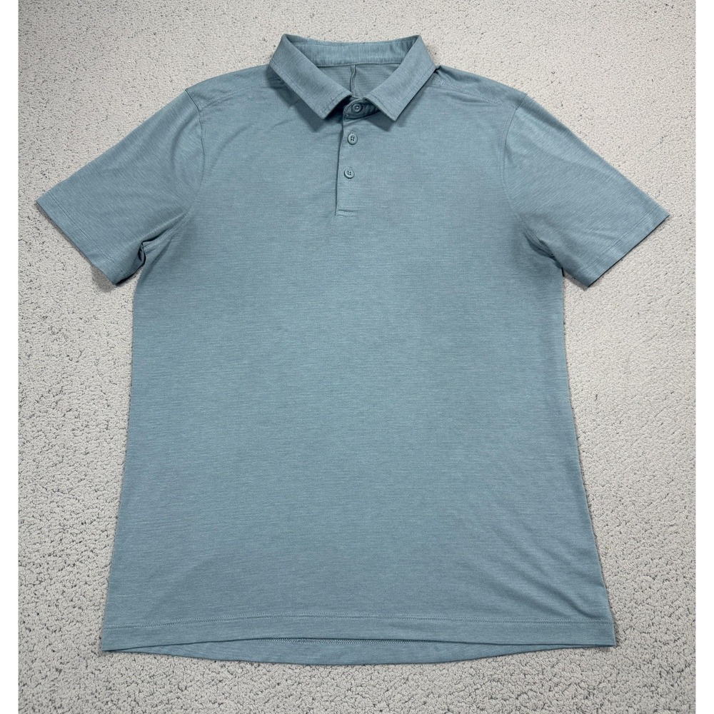 Lululemon Polo Shirt Mens Medium Blue Performance Golf Athletic Stretch Casual